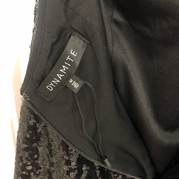 Halter Back Open Sequin Dress in Black from Dynamite - Picture 4 of 4